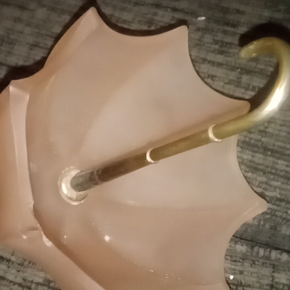 VINTAGE FENTON 1950’s PINK FROSTED SATIN GLASS UMBRELLA TRINKET CANDY DISH BOWL - Picture 8 of 12